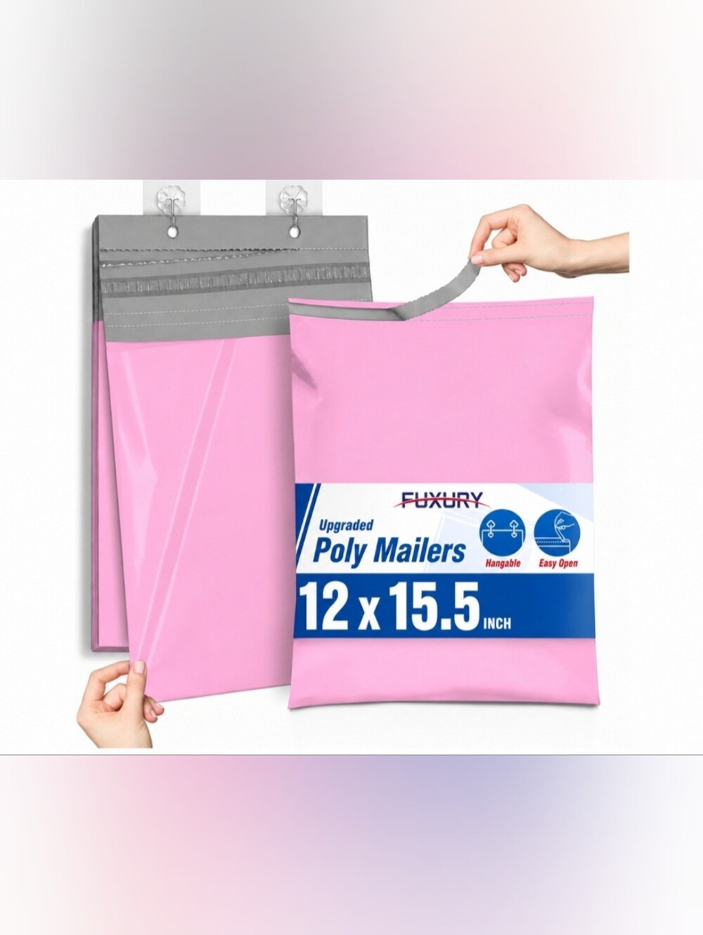 Poly Mailers 12x15.5 50ct Shipping Bags for Small Business PINK Upgraded